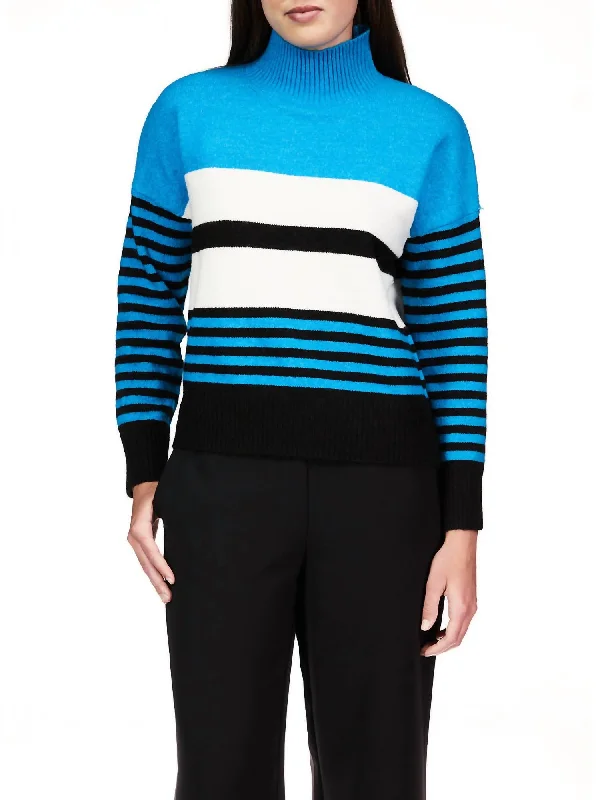 Casual Basic Style Casual Basic Style Cruise Sweater In Blue Moon Stripe