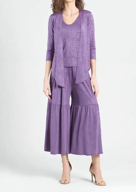 Casual Denim Style Casual Denim Style Crushed Silk Knit 3Pc Set In Plum