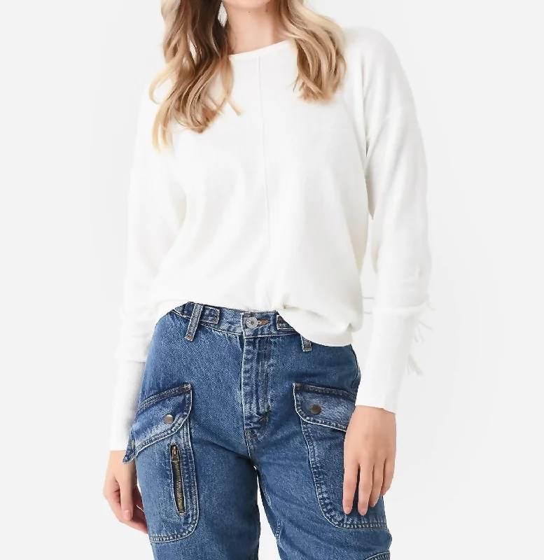 Rock Street Items Rock Street Items Fringe Sweater In Chalk
