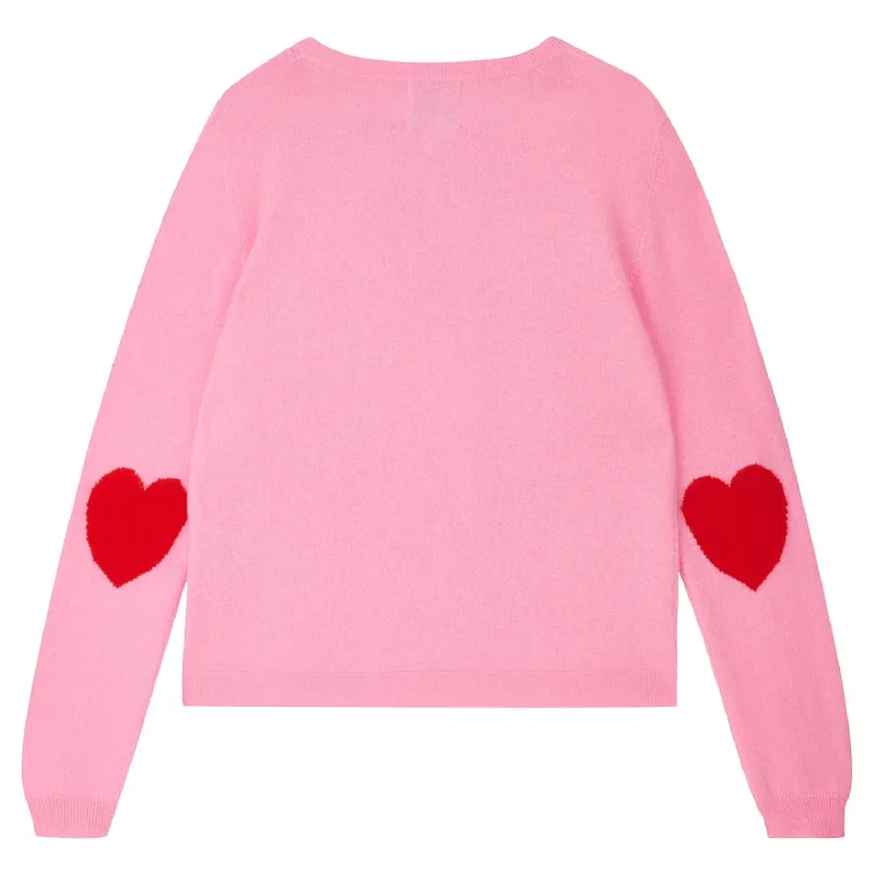 Chic Style Chic Style Heart Patch Crew In Flamingo Red