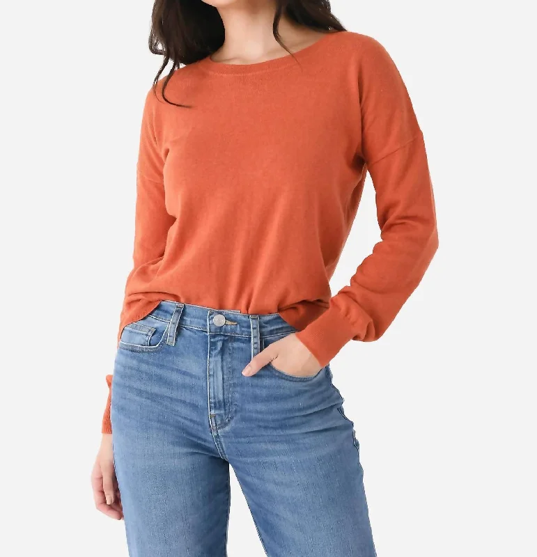 Simple And Color Simple And Color Heart Sleeve Sweater In Amber/milk