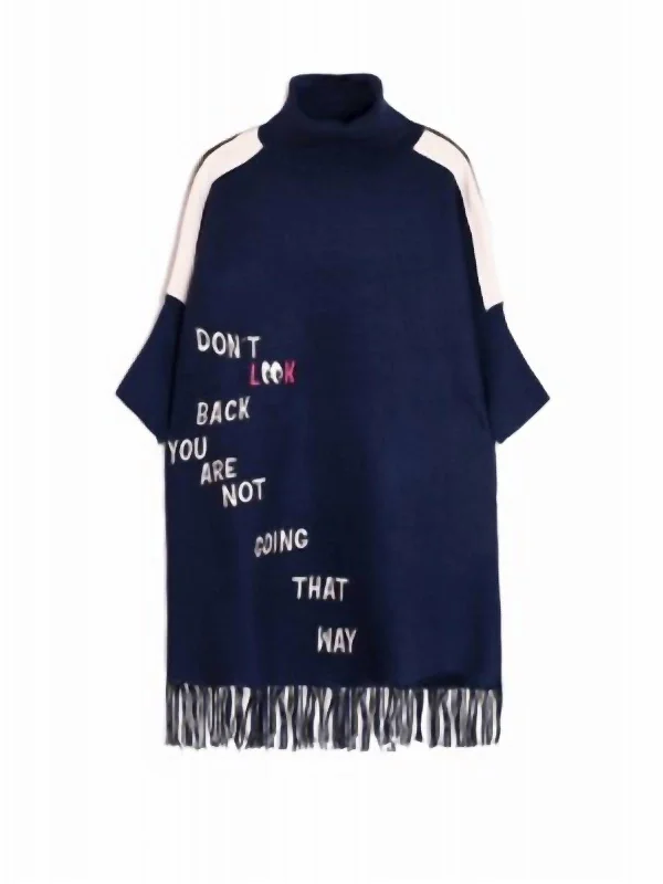 Simple And Comfortable Style Simple And Comfortable Style Kn Poncho In Ho Nv Green Ecru