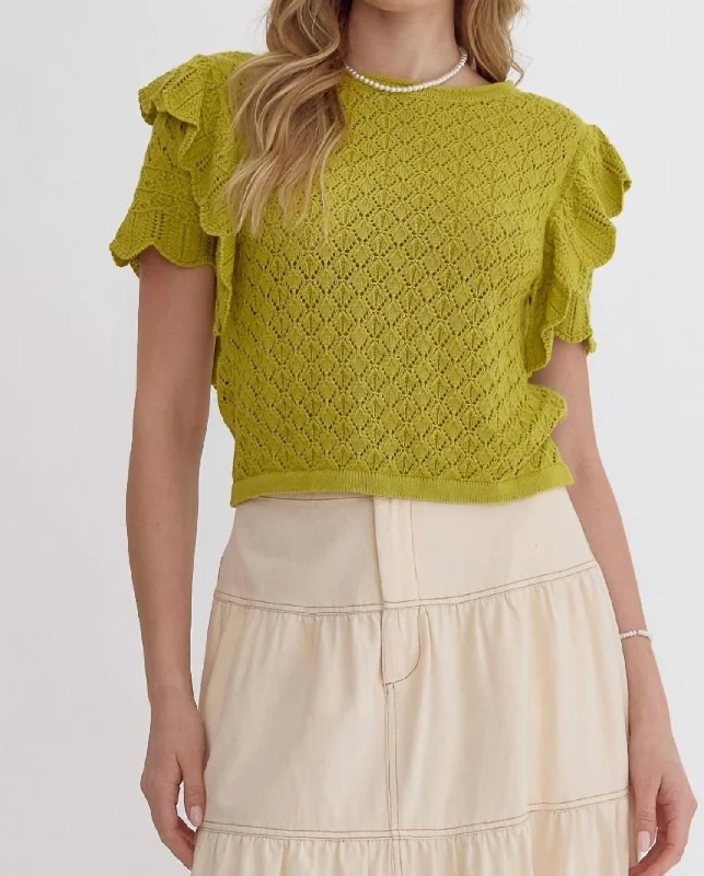 Personalized Printing Design Personalized Printing Design Knit Sweater In Lime