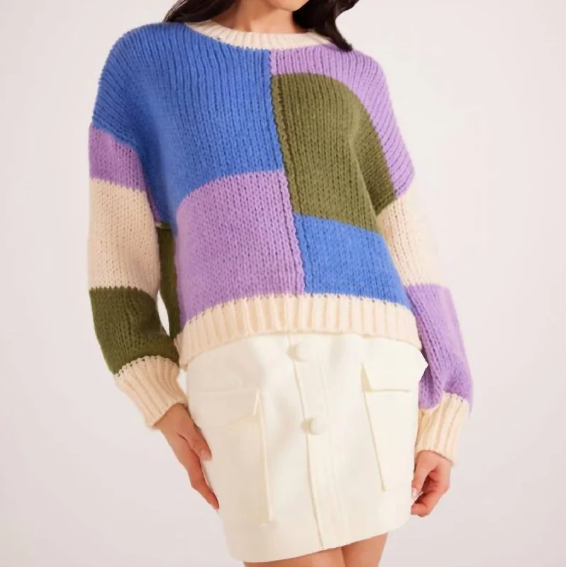 Casual Denim Style Casual Denim Style Lawrence Knit Sweater In Multi Colorblock