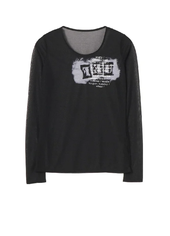Simple Versatile Style Simple Versatile Style FEU Embroidery & Print Tight Long Sleeve T Simple Versatile Style Simple Versatile Style FEU Embroidery & Print Tight Long Sleeve T