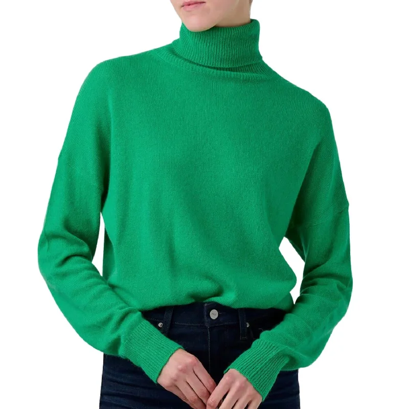 Simple Design Sense Simple Design Sense Lightweight Cashmere Roll Collar Sweater In Bright Green Simple Design Sense Simple Design Sense Lightweight Cashmere Roll Collar Sweater In Bright Green