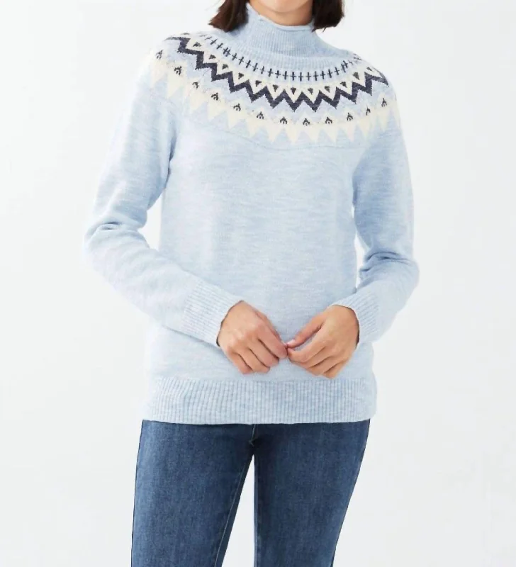 Romantic Lace Skirt Romantic Lace Skirt Marled Fare Isle Sweater In Indigo