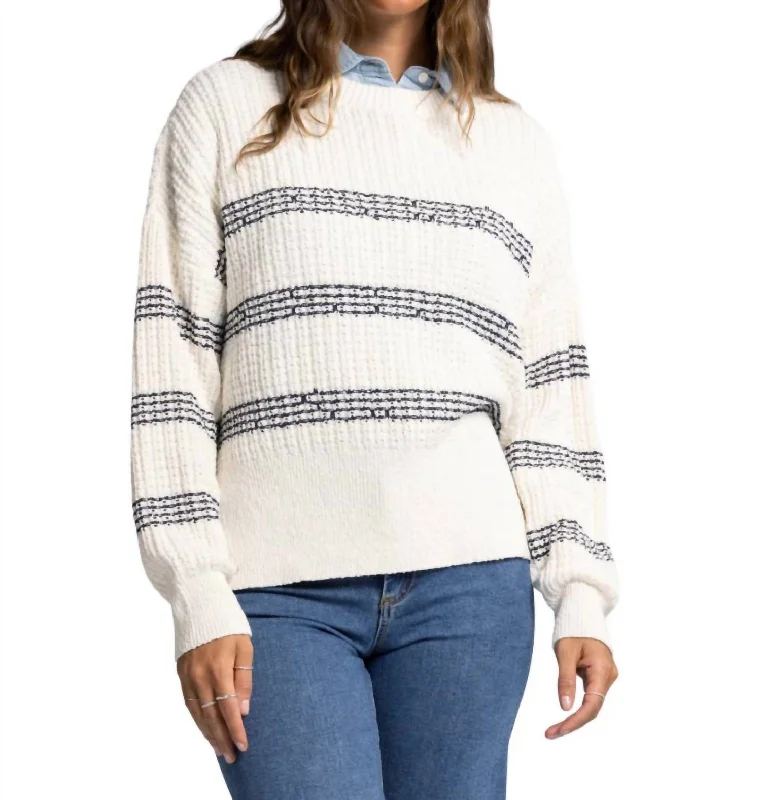 Personalized Printing Design Personalized Printing Design Monica Sweater In White Indigo Personalized Printing Design Personalized Printing Design Monica Sweater In White Indigo