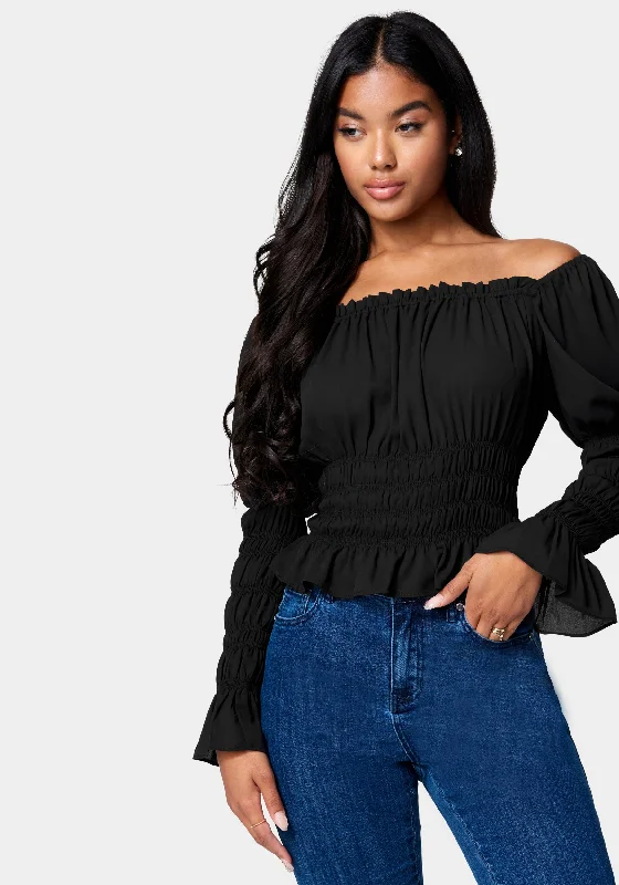 Romantic Skirt Design Romantic Skirt Design Smocked Body & Sleeve Top