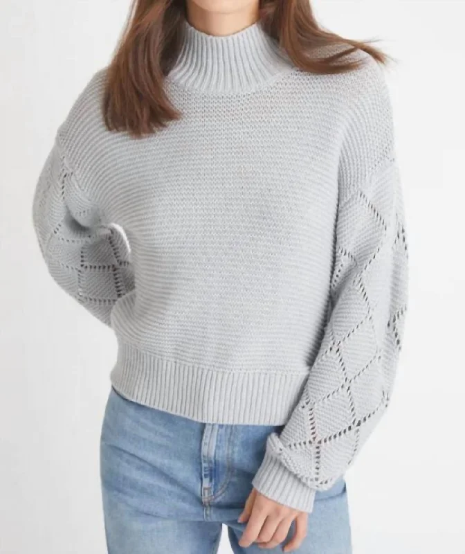 Chic Style Chic Style Talia Diamond Stitch Pullover In Iceberg