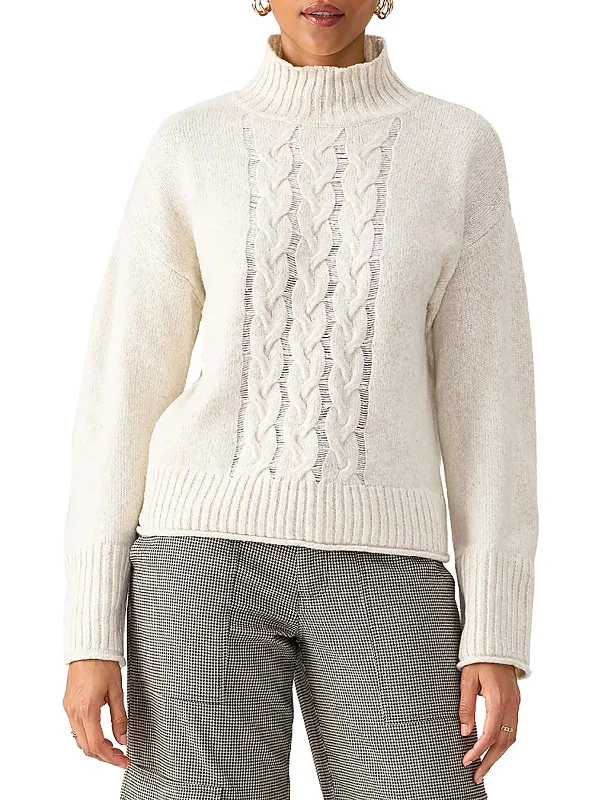 Romantic Floral Design Romantic Floral Design Womens Cable Knit Ribbed Trim Mock Turtleneck Sweater Romantic Floral Design Romantic Floral Design Womens Cable Knit Ribbed Trim Mock Turtleneck Sweater