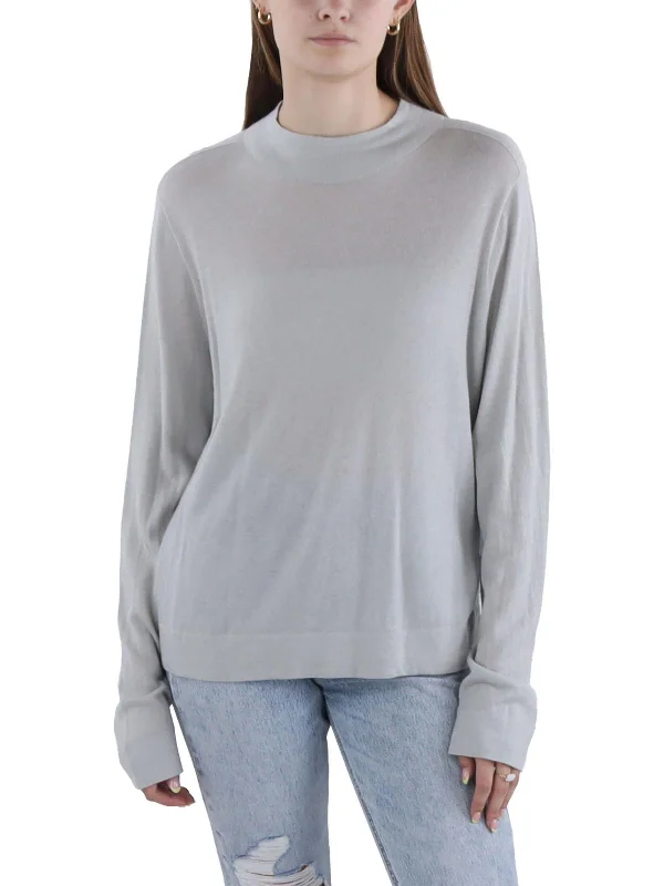 Casual Comfort Casual Comfort Womens Ribbed Mock Neck Cardigan Sweater