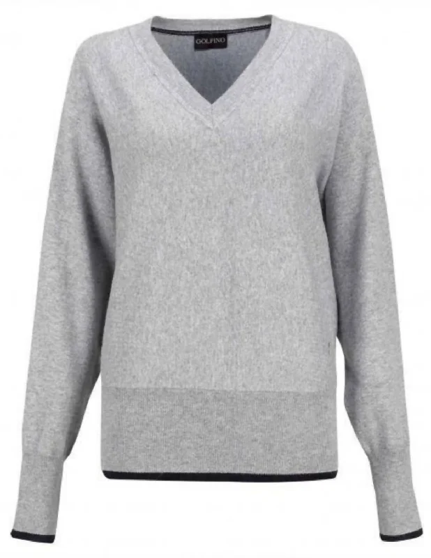 Elegant And Simple Elegant And Simple Women's Silver Touch Pullover In Grey