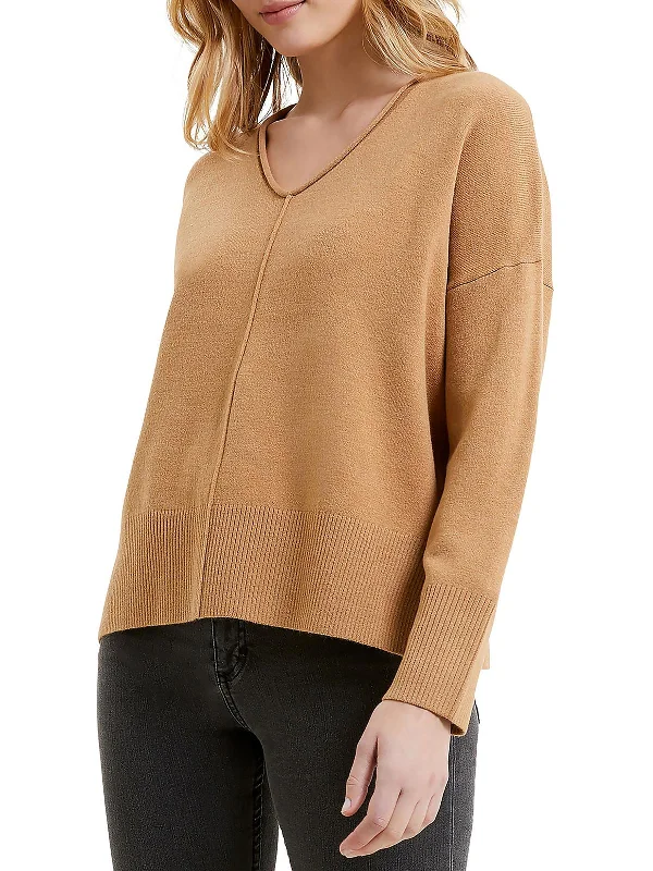 Romantic Skirt Style Romantic Skirt Style Womens V-Neck Ribbed Trim Pullover Sweater Romantic Skirt Style Romantic Skirt Style Womens V-Neck Ribbed Trim Pullover Sweater