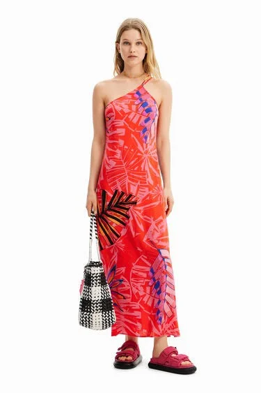 Simple Fashion Simple Fashion Desigual Women's Dresses Vestido Midi Asimétrico Tropic Simple Fashion Simple Fashion Desigual Women's Dresses Vestido Midi Asimétrico Tropic