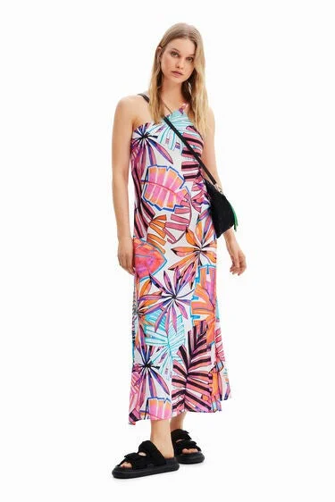 Chic Style Chic Style Desigual Women's Dresses Vestido Midi Asimétrico Tropic
