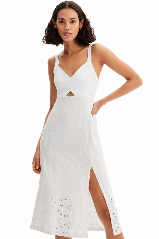 Simple Classic Style Simple Classic Style Desigual Women's Dresses Vestido Midi Bordado Tirantes Simple Classic Style Simple Classic Style Desigual Women's Dresses Vestido Midi Bordado Tirantes