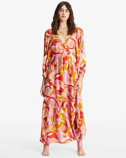 Casual Shopping Casual Shopping Billabong Women's Dresses Maxi Dress 3/4 Length Blouson Casual Shopping Casual Shopping Billabong Women's Dresses Maxi Dress 3/4 Length Blouson