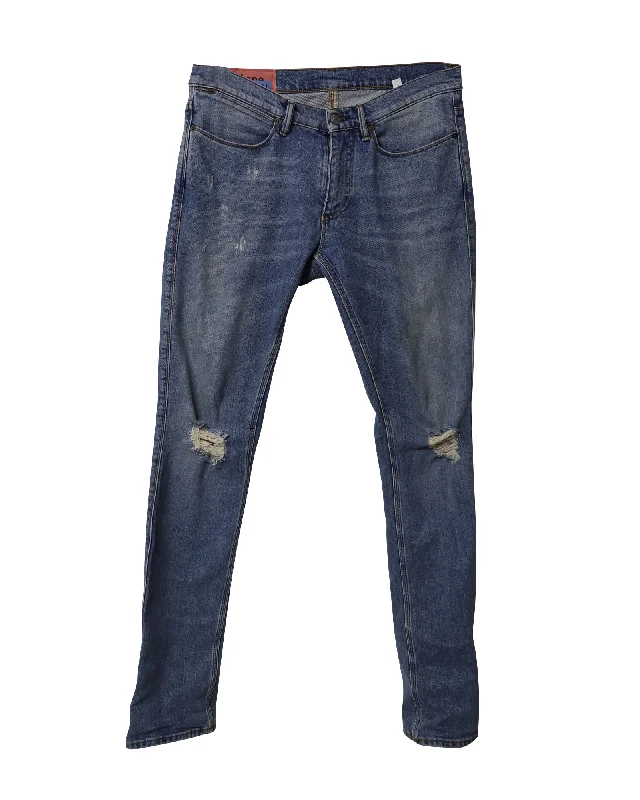 Simple Design Sense Simple Design Sense Acne Studios Distressed Jeans in Blue Cotton Denim Simple Design Sense Simple Design Sense Acne Studios Distressed Jeans in Blue Cotton Denim