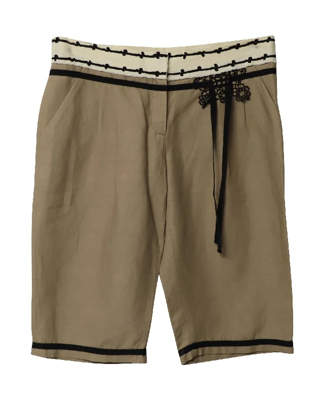 Casual Basic Style Casual Basic Style Alberta Ferretti Bermuda Shorts in Beige Linen Casual Basic Style Casual Basic Style Alberta Ferretti Bermuda Shorts in Beige Linen
