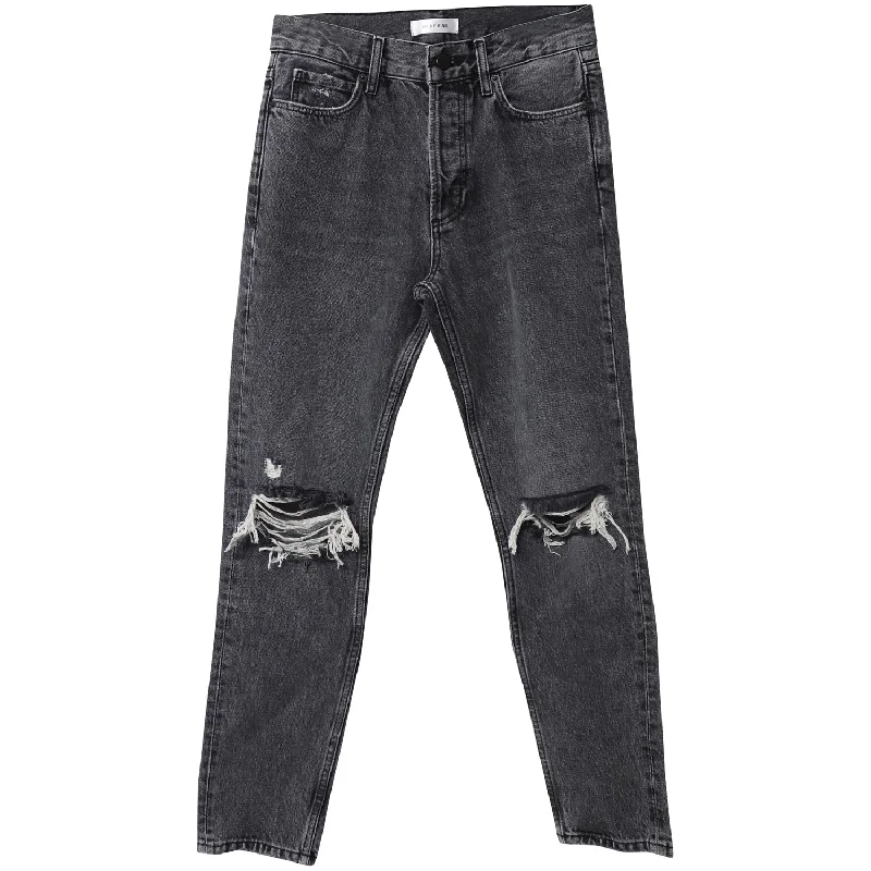 Casual Summer Style Casual Summer Style Anine Bing Distressed Cropped Jeans in Grey Cotton Casual Summer Style Casual Summer Style Anine Bing Distressed Cropped Jeans in Grey Cotton