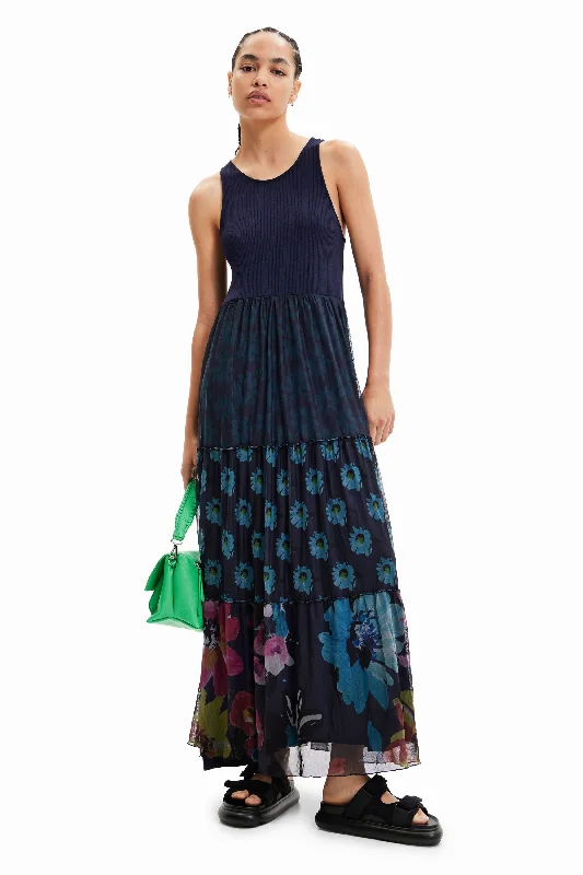 Casual Sports Style Casual Sports Style Desigual Women's Dresses Vestido Largo Combinado Tul Casual Sports Style Casual Sports Style Desigual Women's Dresses Vestido Largo Combinado Tul