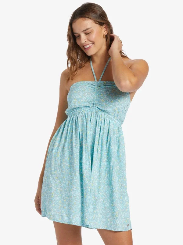 Romantic Wave Skirt Romantic Wave Skirt Roxy Women's Dresses Printed Halter Neck