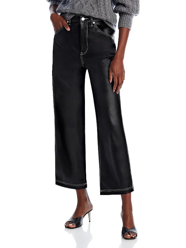 Elegant Interpretation Design Elegant Interpretation Design Baxter Womens Faux Leather Cropped Straight Leg Pants Elegant Interpretation Design Elegant Interpretation Design Baxter Womens Faux Leather Cropped Straight Leg Pants