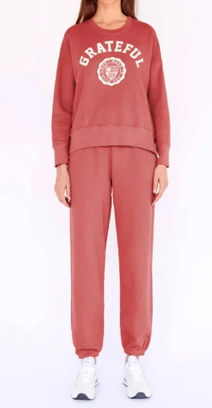 Cool Retro Streetwear Cool Retro Streetwear Boyfriend Sweatpants In Brick