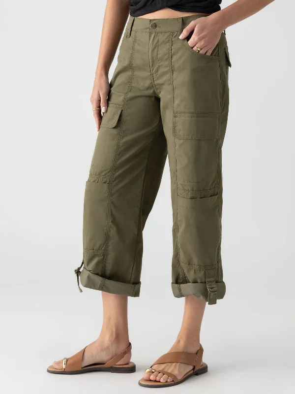Simple Style Simple Style Cali Cargo Standard Rise Pant Mossy Green