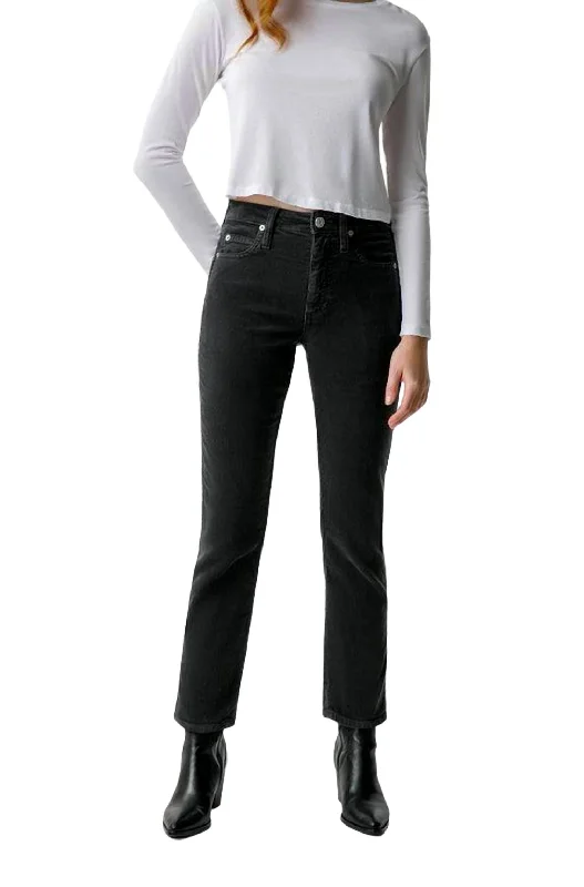 Distinctive Personality Distinctive Personality Chloe Crop Corduroy Jean In Vintage Black Distinctive Personality Distinctive Personality Chloe Crop Corduroy Jean In Vintage Black