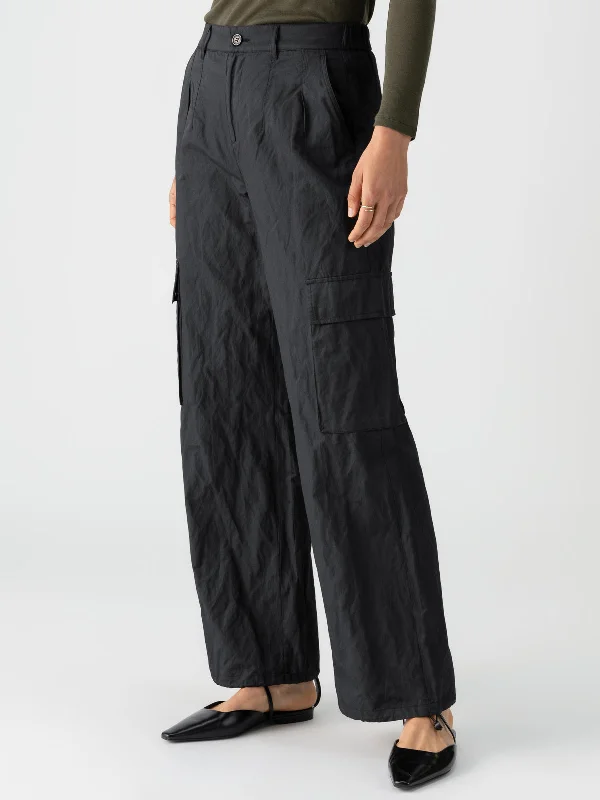 Romantic Tenderness Romantic Tenderness Cinched Nylon Semi-High Rise Cargo Pant Black Romantic Tenderness Romantic Tenderness Cinched Nylon Semi-High Rise Cargo Pant Black