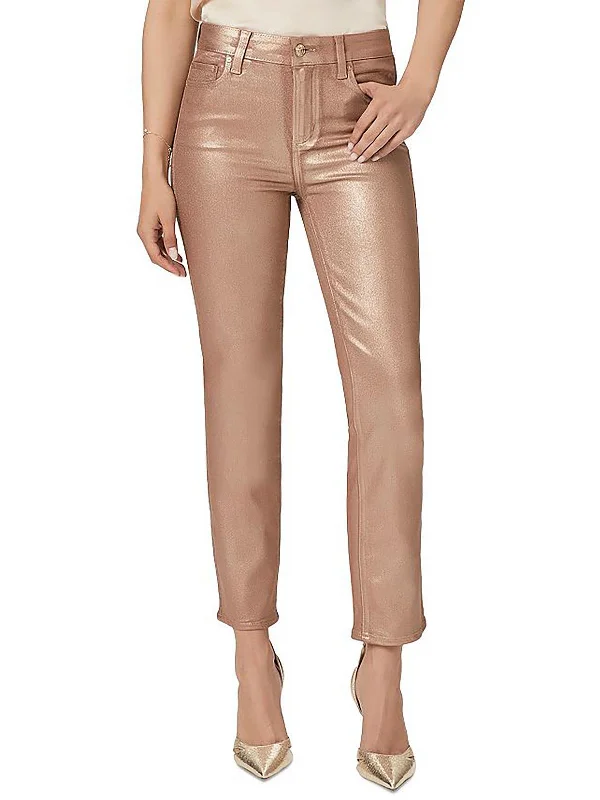 Casual Basic Style Casual Basic Style CINDY Womens High Rise Coated Straight Leg Jeans Casual Basic Style Casual Basic Style CINDY Womens High Rise Coated Straight Leg Jeans