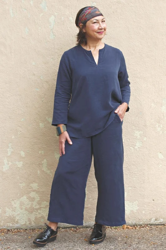 Casual Simple Style Casual Simple Style Crop Tencel Full Cut Pant
