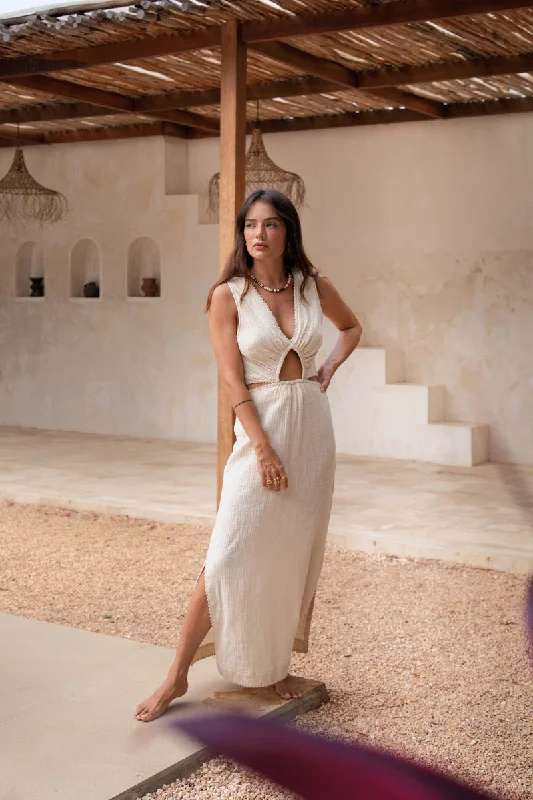 Simple Design Sense Simple Design Sense CRYSTAL VISIONS DRESS - NATURAL