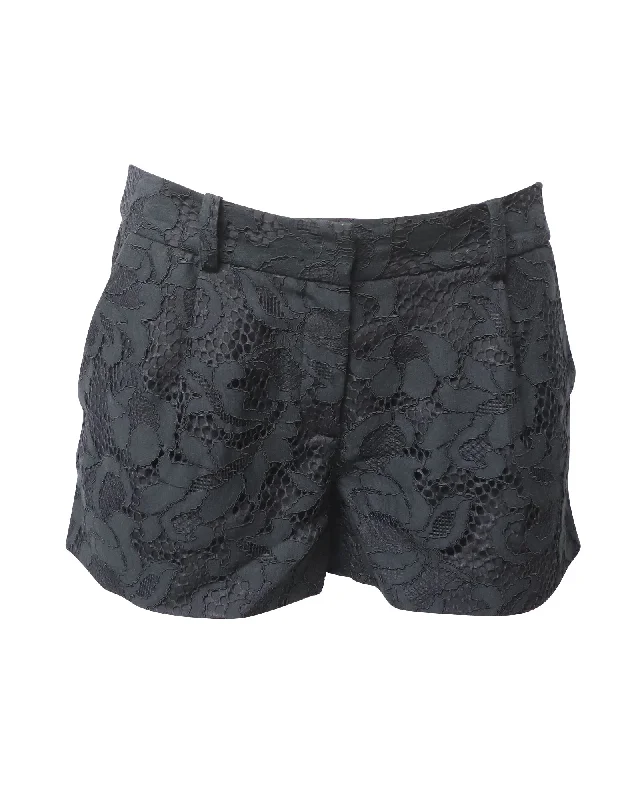 Unique Personality Unique Personality Diane Von Furstenberg Lace Casual Shorts in Black Cotton