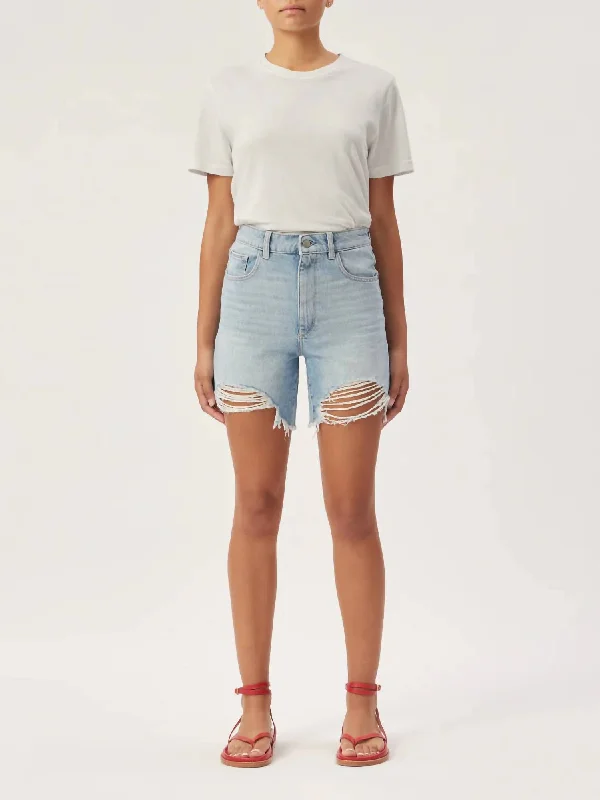 Romantic Skirt Design Romantic Skirt Design Emilie Ripped High Waist Fray Hem Denim Shorts In Fountain Romantic Skirt Design Romantic Skirt Design Emilie Ripped High Waist Fray Hem Denim Shorts In Fountain