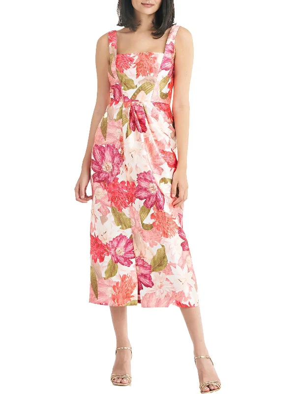 Personalized Contrast Design Personalized Contrast Design Frankie Womens Floral Calf Midi Dress Personalized Contrast Design Personalized Contrast Design Frankie Womens Floral Calf Midi Dress