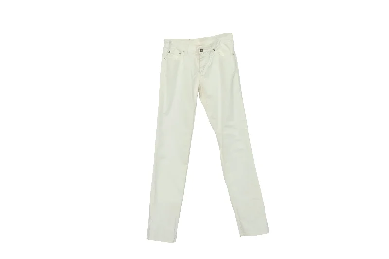 Casual Simple Style Casual Simple Style Iceberg x The Simpsons Embroidered Pants in Cream Cotton