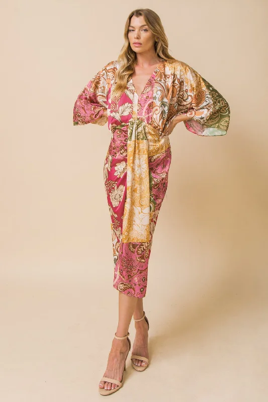 Elegant Slim Style Elegant Slim Style Flying Tomato Women's Dresses Plunging VNeckline Kimono Slev Elegant Slim Style Elegant Slim Style Flying Tomato Women's Dresses Plunging VNeckline Kimono Slev