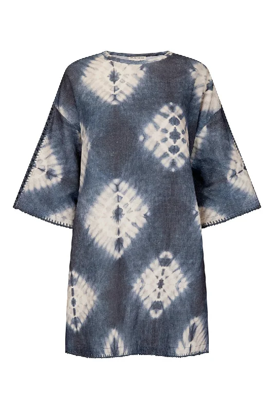 Simple Classic Style Simple Classic Style INTO THE WATER MINI DRESS-NAVY