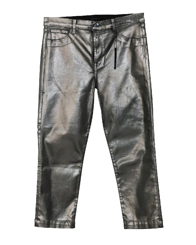 Trendy Clothing Trendy Clothing J Brand Ruby High Rise Crop Cigarette Jeans in Galactic Silver Lyocell Trendy Clothing Trendy Clothing J Brand Ruby High Rise Crop Cigarette Jeans in Galactic Silver Lyocell
