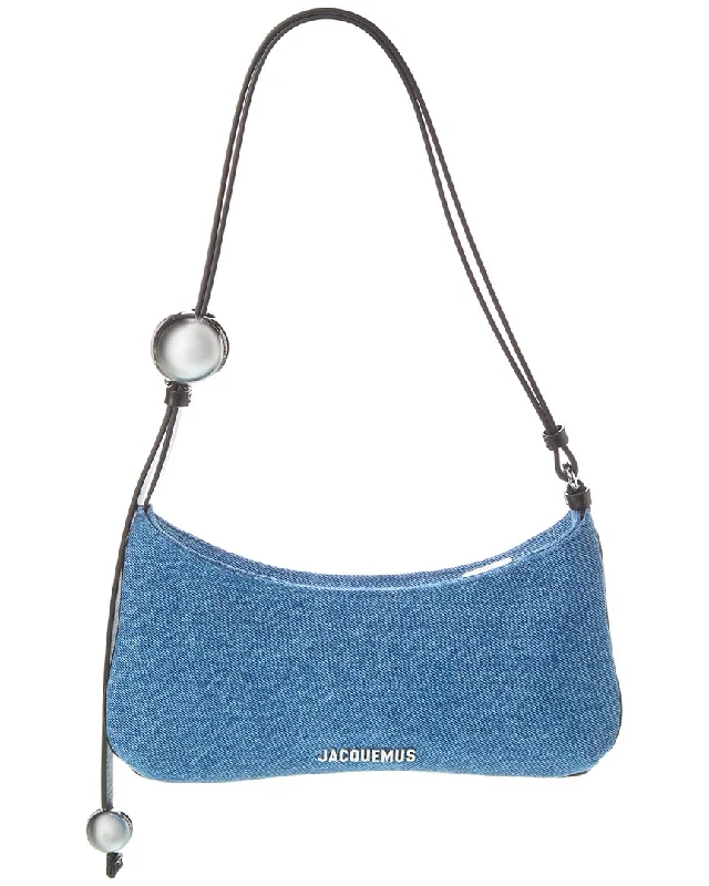 Elegant And Noble Style Elegant And Noble Style Jacquemus Le Bisou Perle Denim & Leather Hobo Bag Elegant And Noble Style Elegant And Noble Style Jacquemus Le Bisou Perle Denim & Leather Hobo Bag
