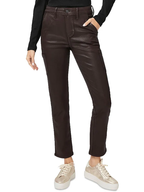 Personalized Text Personalized Text Jolie Womens Coated Cargo Ankle Pants