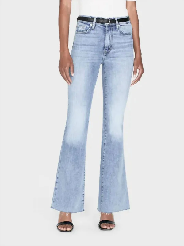 Simple Casual Feeling Simple Casual Feeling Le Easy Flare Raw Fray Jean In Whimsy