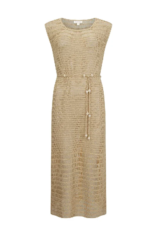 Casual Fit Style Casual Fit Style LET IT FLOW CROCHET MIDI - NATURAL