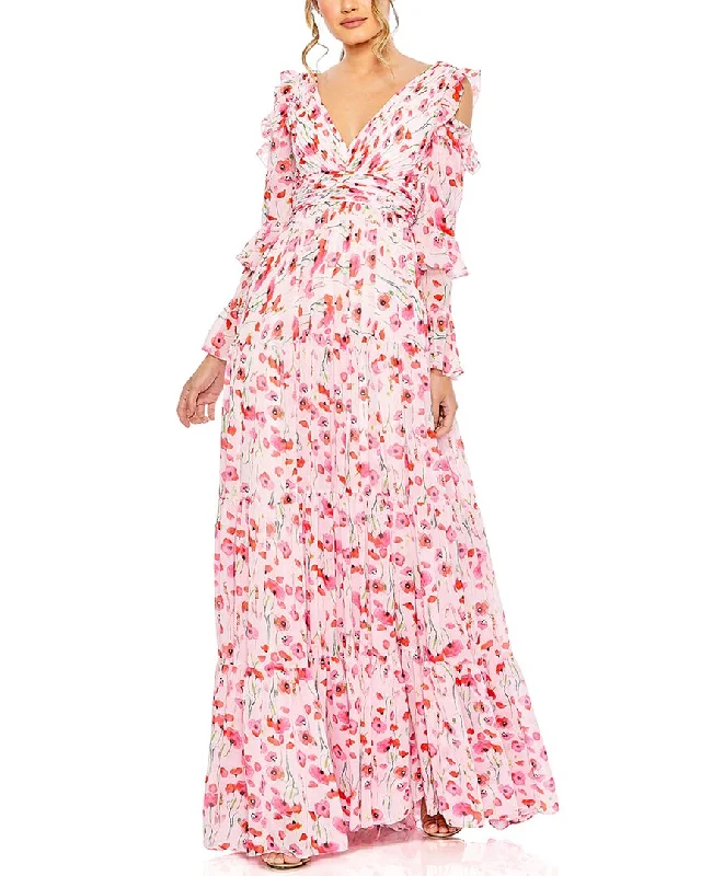 Personalized Layout Personalized Layout Mac Duggal Floral Print Drop Shoulder Ruffle Sleeve Gown Personalized Layout Personalized Layout Mac Duggal Floral Print Drop Shoulder Ruffle Sleeve Gown