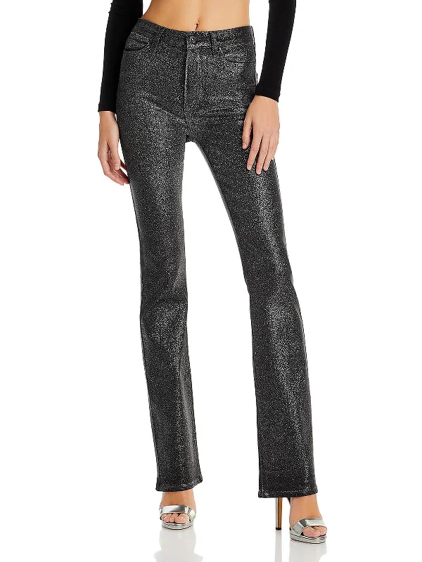 Chic Style Chic Style Mahattan Womens Glitter High Rise Bootcut Jeans