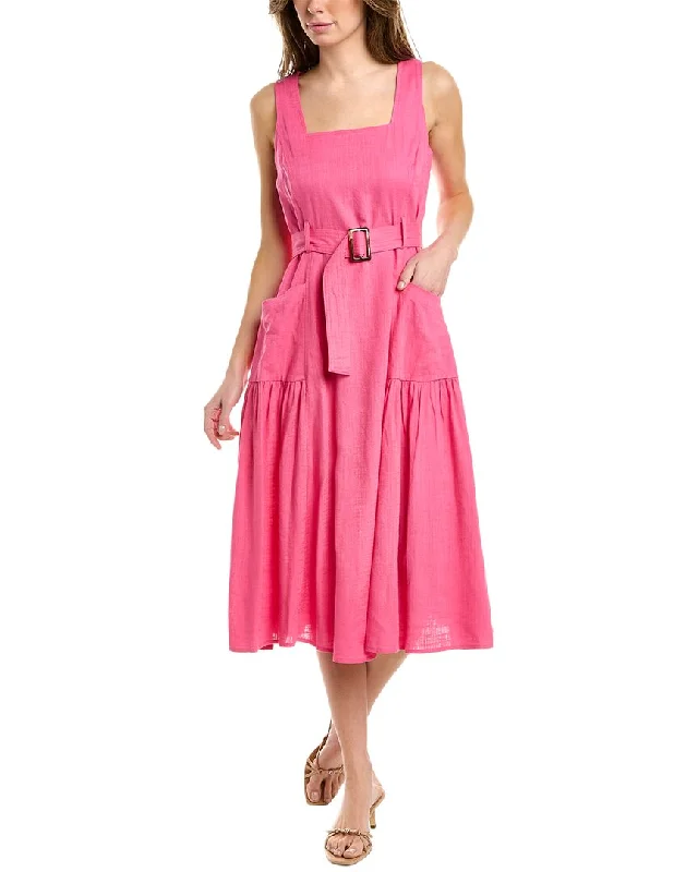 Personalized Three-Dimensional Design Personalized Three-Dimensional Design Maison Tara Belted Linen-Blend Midi Dress Personalized Three-Dimensional Design Personalized Three-Dimensional Design Maison Tara Belted Linen-Blend Midi Dress