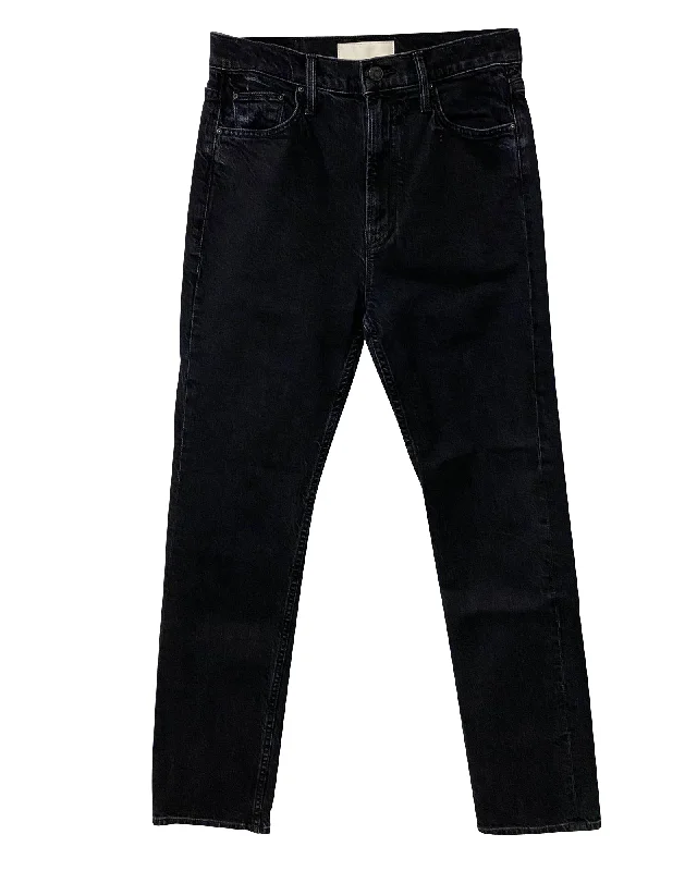 Elegant And Unique Design Elegant And Unique Design Mother Jeans with Washed-out Detail in Black Cotton Elegant And Unique Design Elegant And Unique Design Mother Jeans with Washed-out Detail in Black Cotton